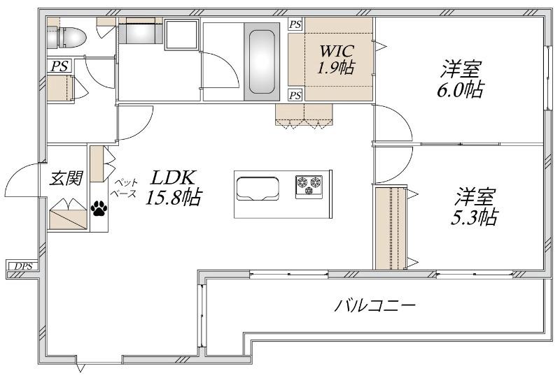 ヘーベルメゾン・カノーラ(2LDK/2階)の間取り写真