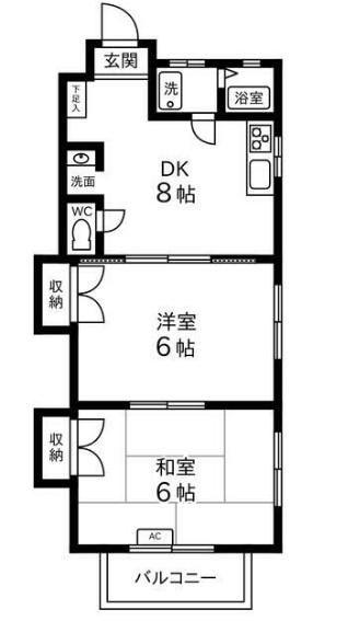 クレエ徳丸(2DK/2階)の間取り写真