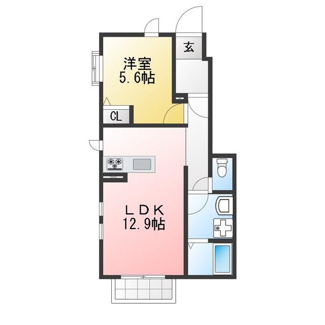 クラシコ(1LDK/1階)の間取り写真