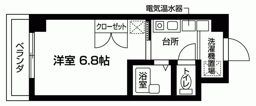 プラトー本厚木(ワンルーム/3階)の間取り写真