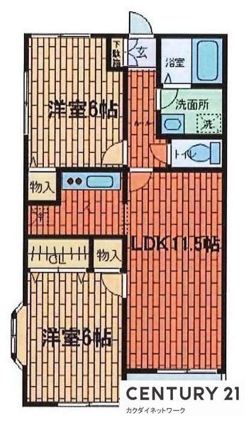 ベラーノ(2LDK/2階)の間取り写真