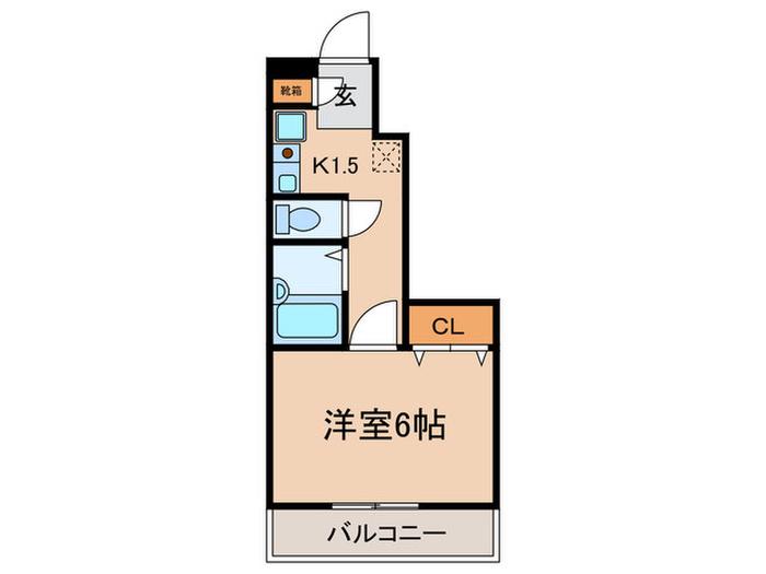 サンテミリオン九段(1K/6階)の間取り写真