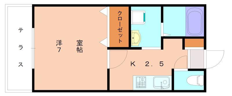 パークアベニュー(1K/2階)の間取り写真