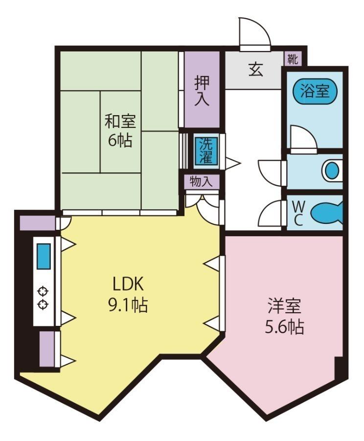 プチモンド山中湖(2LDK/1階)の間取り写真