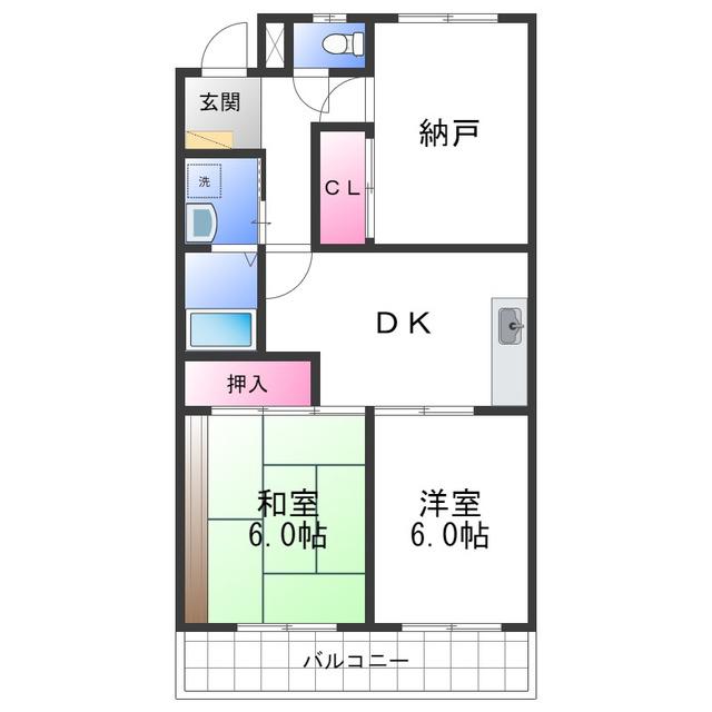 サンシード(2SDK/1階)の間取り写真