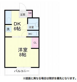 アルバトロス高丘(1DK/2階)の間取り写真