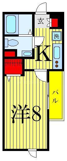 サンハイム西新井(1K/3階)の間取り写真