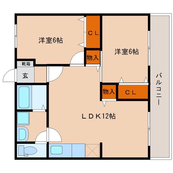 ストークマンション(2LDK/5階)の間取り写真