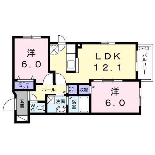リアライズII(2LDK/2階)の間取り写真