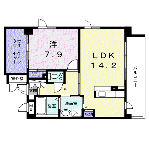 ボナール門真(1LDK/2階)の間取り写真