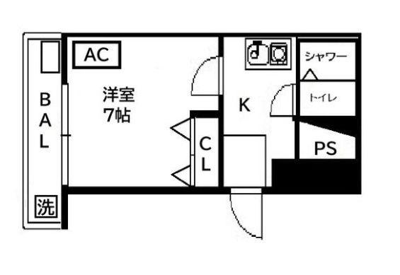 キャストロ赤坂(1K/3階)の間取り写真