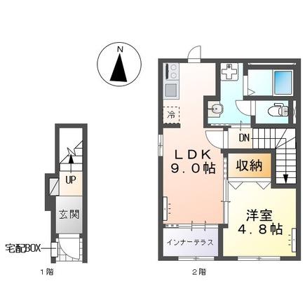 那加日吉町K様アパート(1LDK/2階)の間取り写真