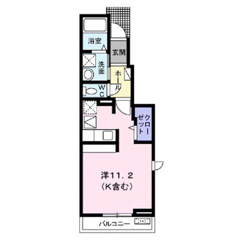 プティ ヴィラージュ 千田(ワンルーム/1階)の間取り写真