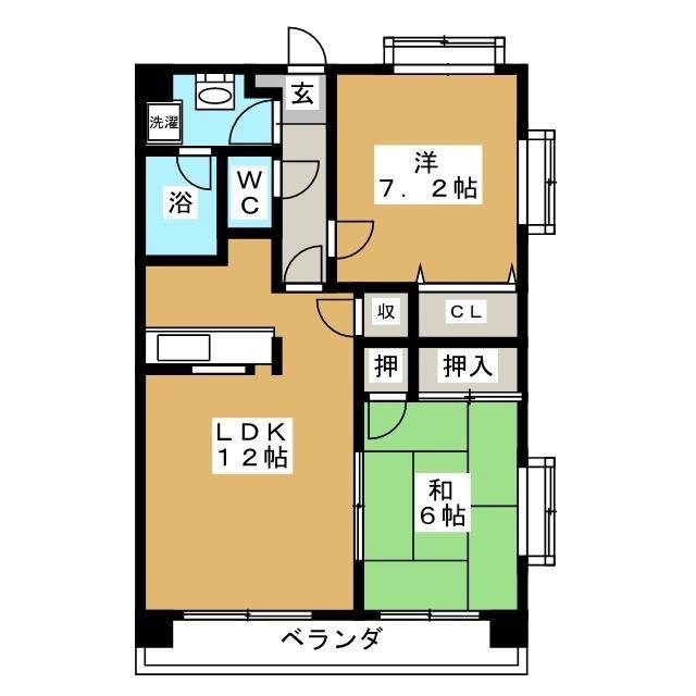 アウラ10(2LDK/7階)の間取り写真