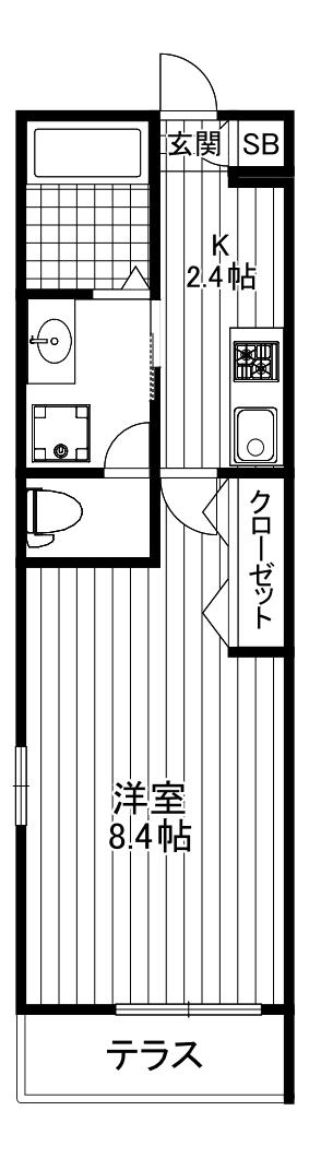 MAISON DE PERE(1K/1階)の間取り写真