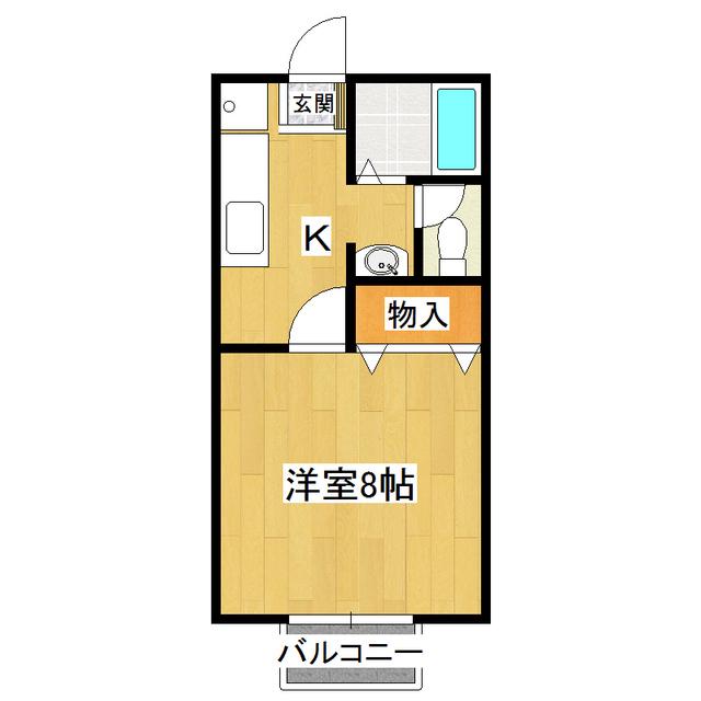 ビーラインMK(1K/1階)の間取り写真