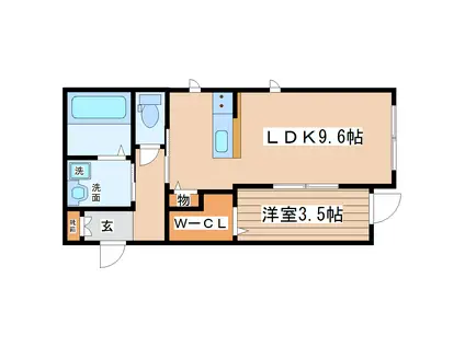 ファームセル(1LDK/2階)の間取り写真