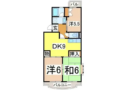 クレールオオタケ(3LDK/4階)の間取り写真
