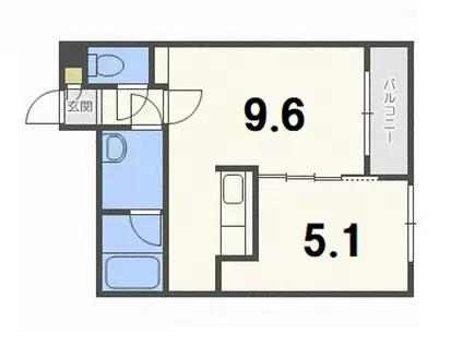 グランオルセー厚別中央II(1LDK/1階)の間取り写真