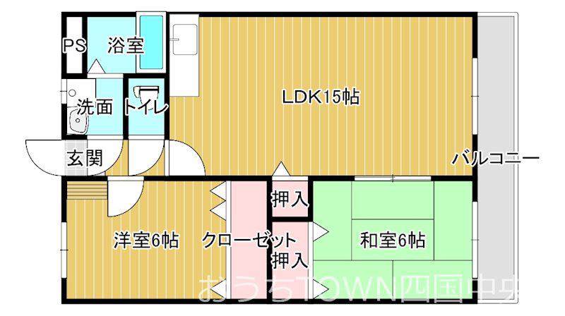 シトラスハーモニー(2LDK/2階)の間取り写真