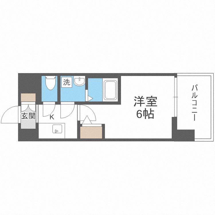 エスリードレジデンス大阪ウエスト(1K/3階)の間取り写真