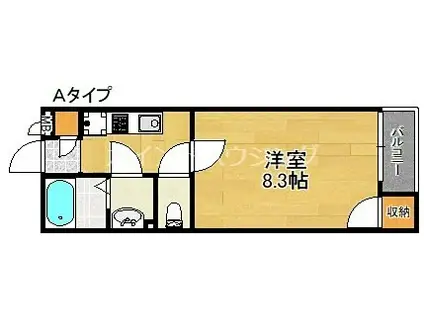 クレイノ吉見ノ里II(1K/1階)の間取り写真