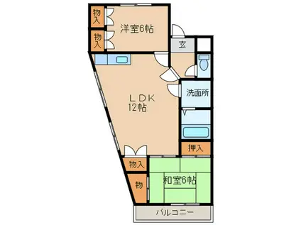 LUCIE春日井(2LDK/4階)の間取り写真