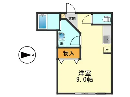 三家第1ビル(ワンルーム/2階)の間取り写真