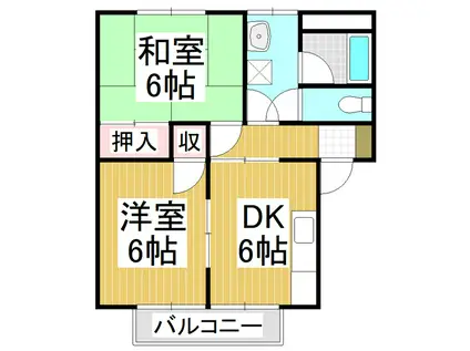 ハイツ堀内C(2DK/1階)の間取り写真