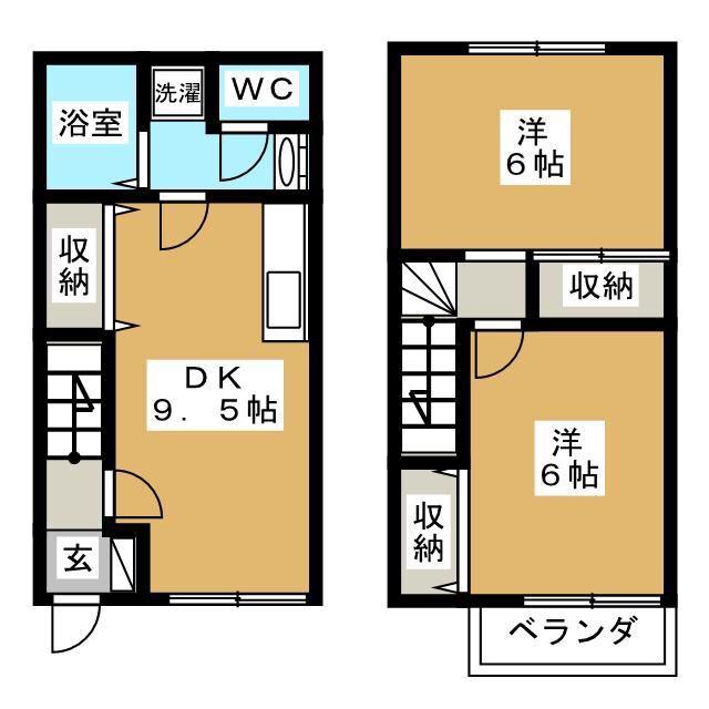 プランドール篠崎(2DK/1階)の間取り写真
