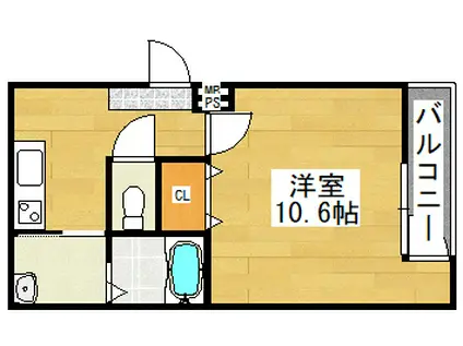 フジパレス西住之江VI番館(1K/1階)の間取り写真