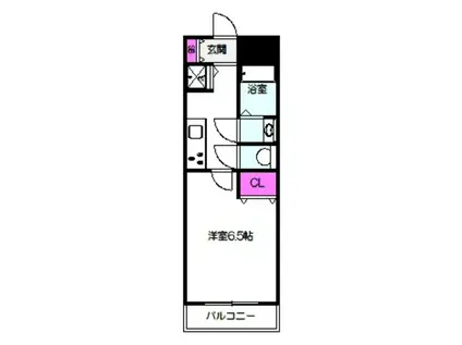 エスパシオアローネ鶴見(1K/2階)の間取り写真
