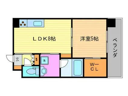 カーサフィオーレ桂(1LDK/2階)の間取り写真