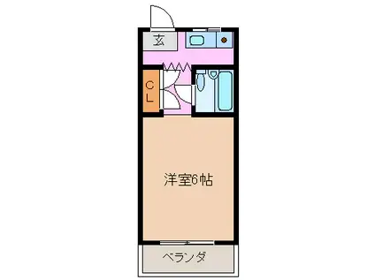 桜マンション(ワンルーム/2階)の間取り写真