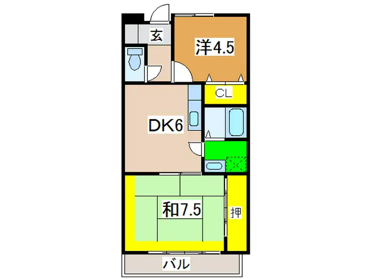 グランドール長須賀 1階階 間取り