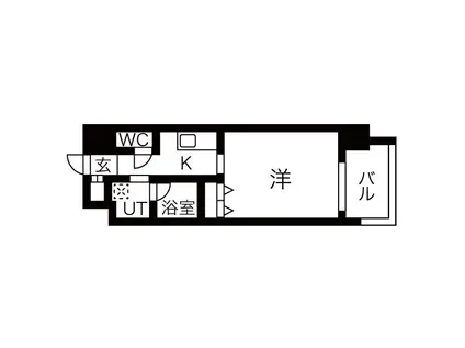 オープンブルーム八田STATIONFRONT旧RESIDENCIA(1K/10階)の間取り写真