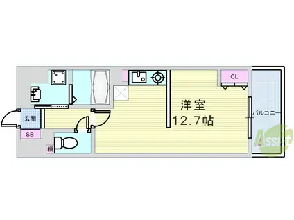 インプループ天六(ワンルーム/7階)の間取り写真