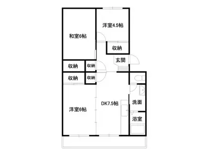 グリーンビレッジ ハンノ木沢A(3DK/2階)の間取り写真