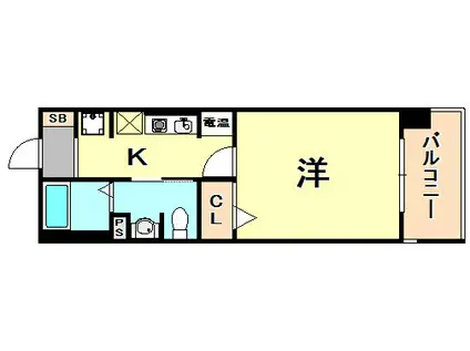 ロイヤル神戸三宮(1K/3階)の間取り写真