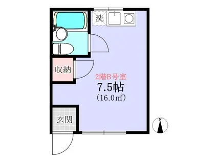 ビラカワシマ(ワンルーム/2階)の間取り写真
