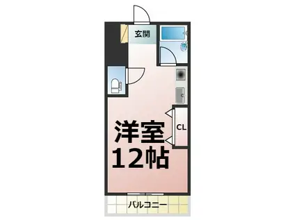 マンション悠山(ワンルーム/3階)の間取り写真