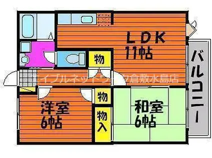 RKパレス岡崎(2LDK/2階)の間取り写真