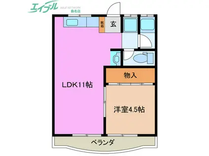 陽和コーポ(1LDK/1階)の間取り写真