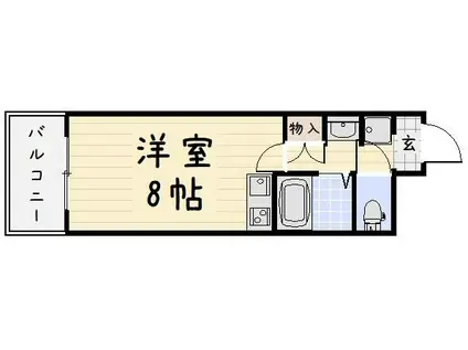 ウィルステージ霧ヶ丘(ワンルーム/2階)の間取り写真