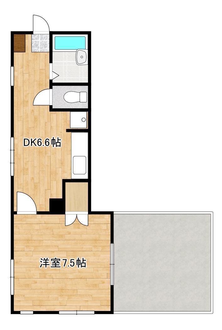 エリーナ新屋敷(1DK/4階)の間取り写真