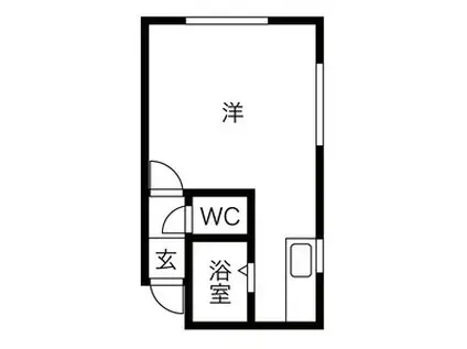 プリンスハイツII(1K/2階)の間取り写真