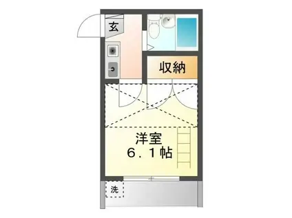 西羽田ヴィレッジ(1K/1階)の間取り写真