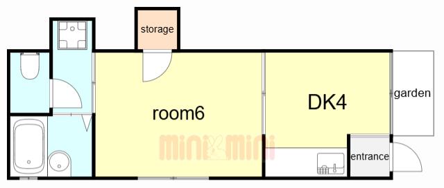 東須磨ハイツ(1DK/1階)の間取り写真