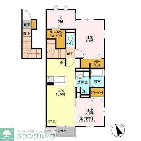ブリアールI(2SLDK/2階)の間取り写真