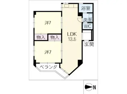 ST PLAZA ARAHATA(2LDK/5階)の間取り写真